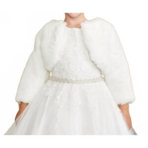 NEW SWEET KIDS child fur shrug in ivory